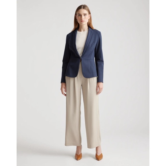 QUINCE Navy Ultra-Stretch Black Ponte Blazer NWT Size XS - Picture 3 of 13